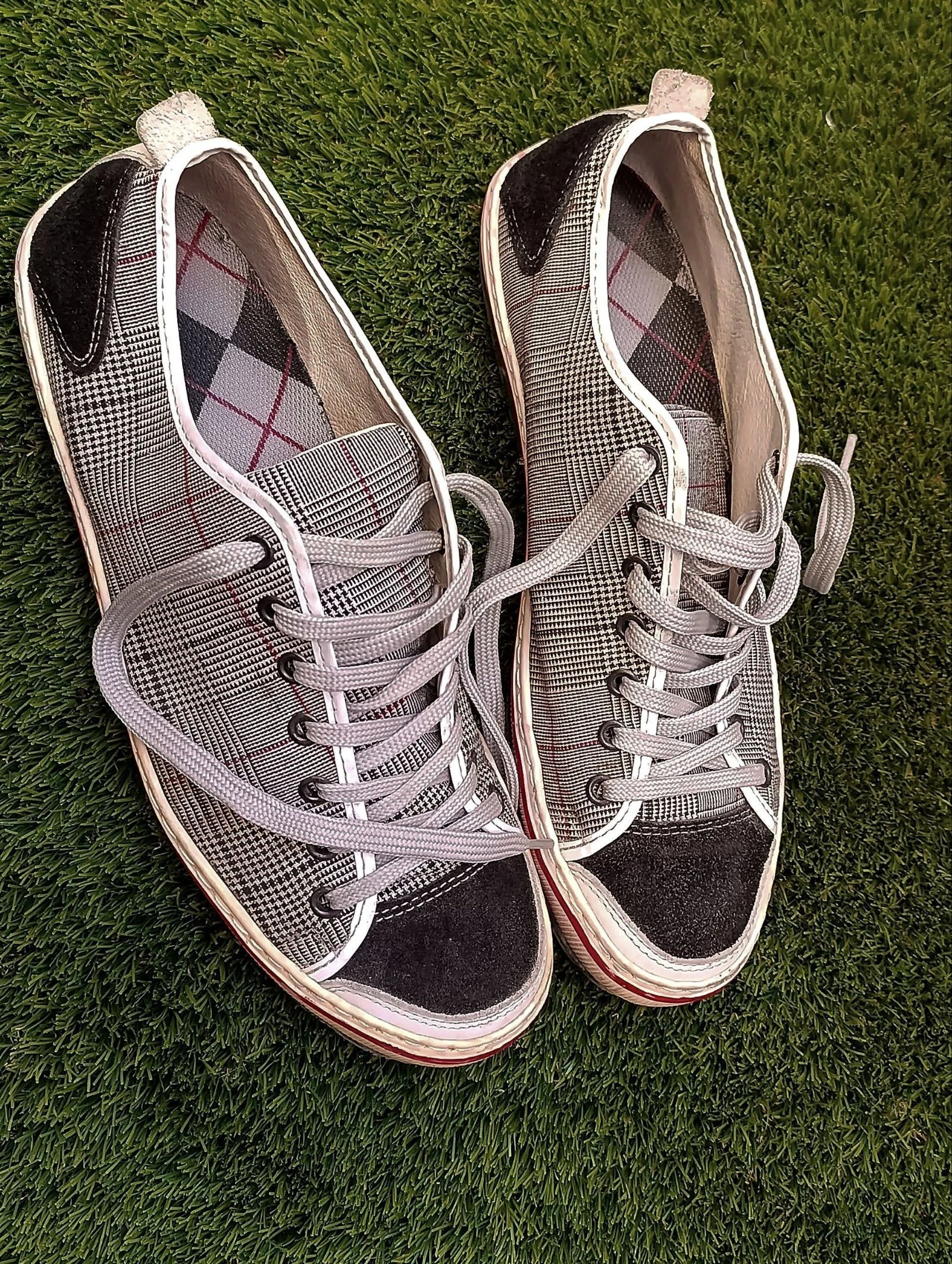Zapatillas de lona y piel